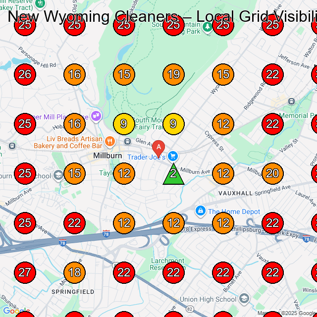 New Wyoming Cleaners GeoGrid visibility map for Dry Cleaner in Union